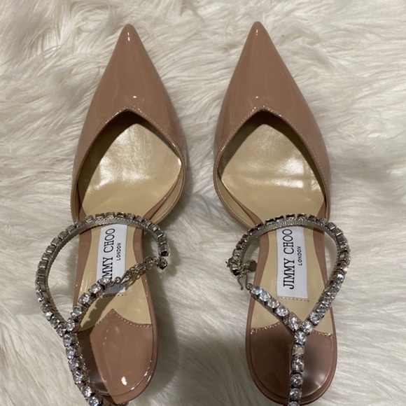 New Jimmy Choo Saeda Crystal ankle strap pointed toe pump size 36EU - Picture 8 of 15